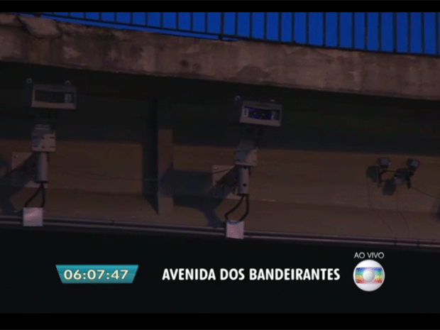 Radar da Avenida dos Bandeirantes foi o campeão de multas no primeiro semestre deste ano (Foto: Reprodução TV Globo)