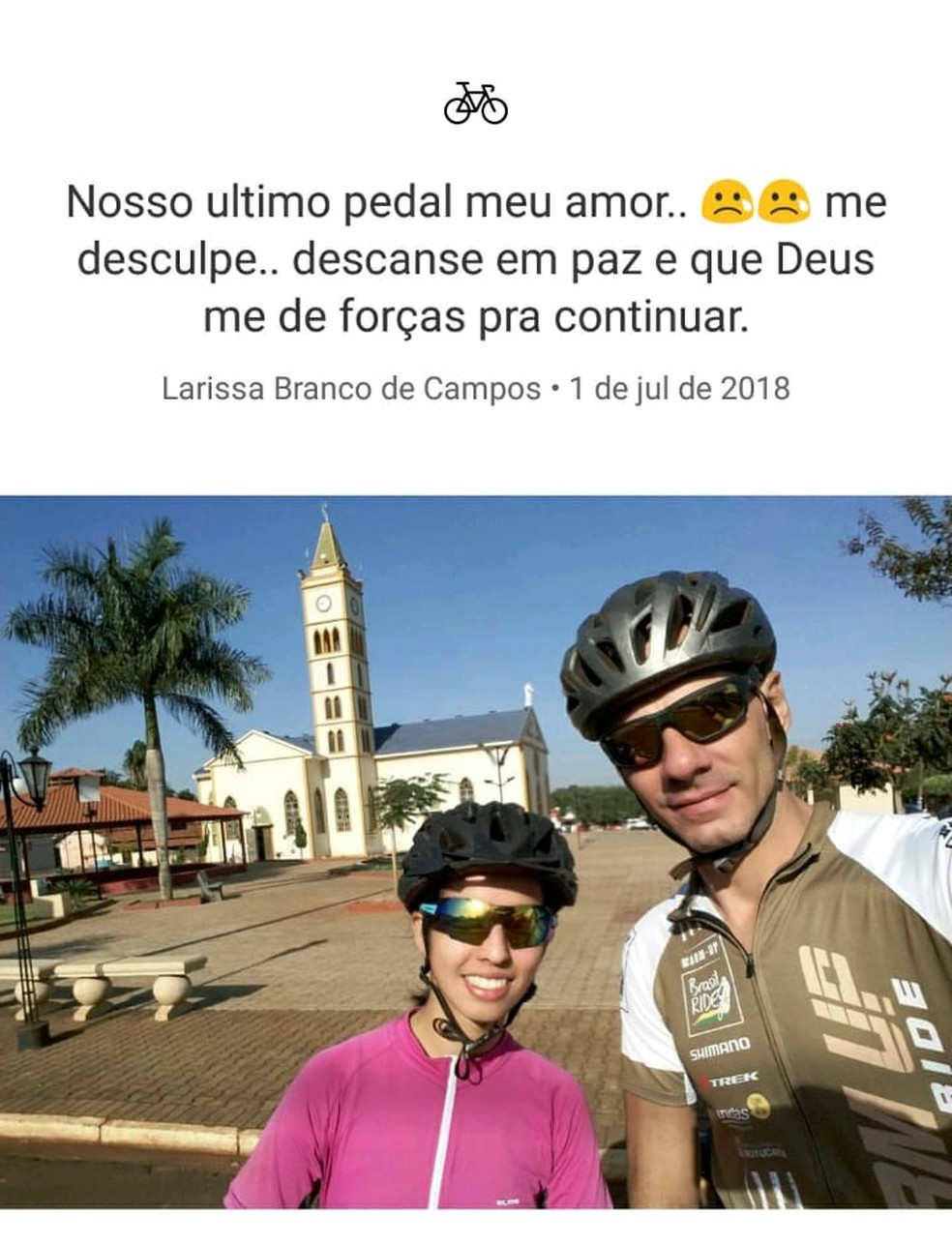 Professora fez uma postagem nas redes sociais falando sobre o último passeio com o namorado (Foto: Reprodução/ Facebook )