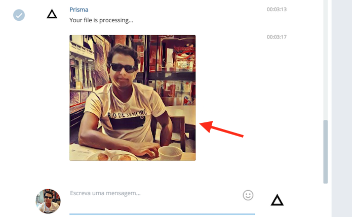 Imagem com filtro aplicado automaticamente pelo bot do Prisma do Telegram Web (Foto: Reprodução/Marvin Costa)