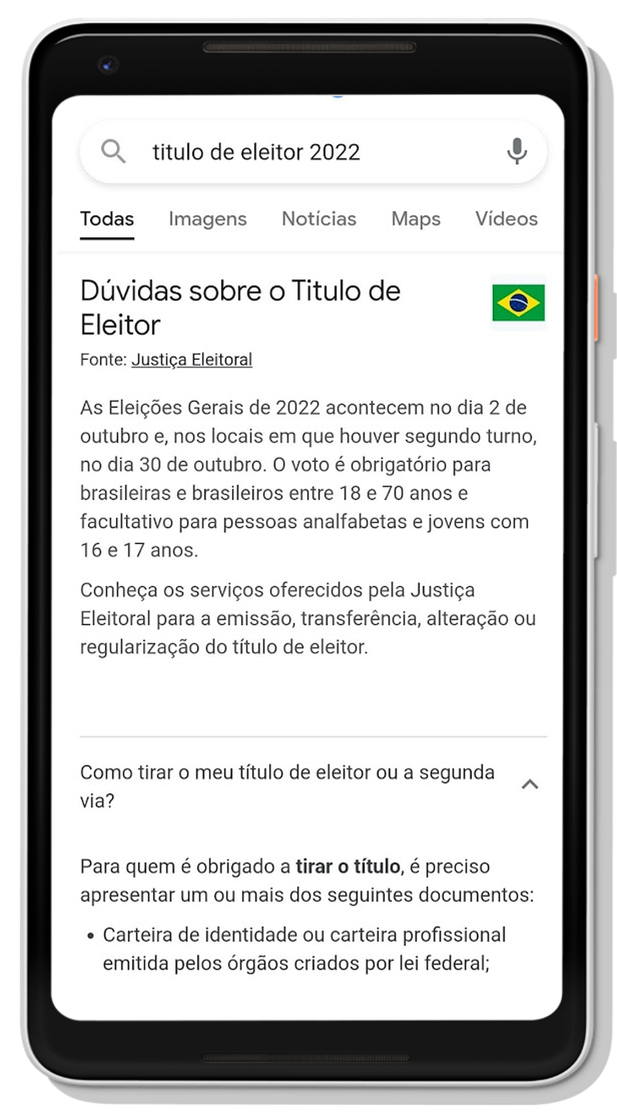 Google lança painel para tirar dúvidas sobre título de eleitor na busca;  veja como acessar |  Tecnologia