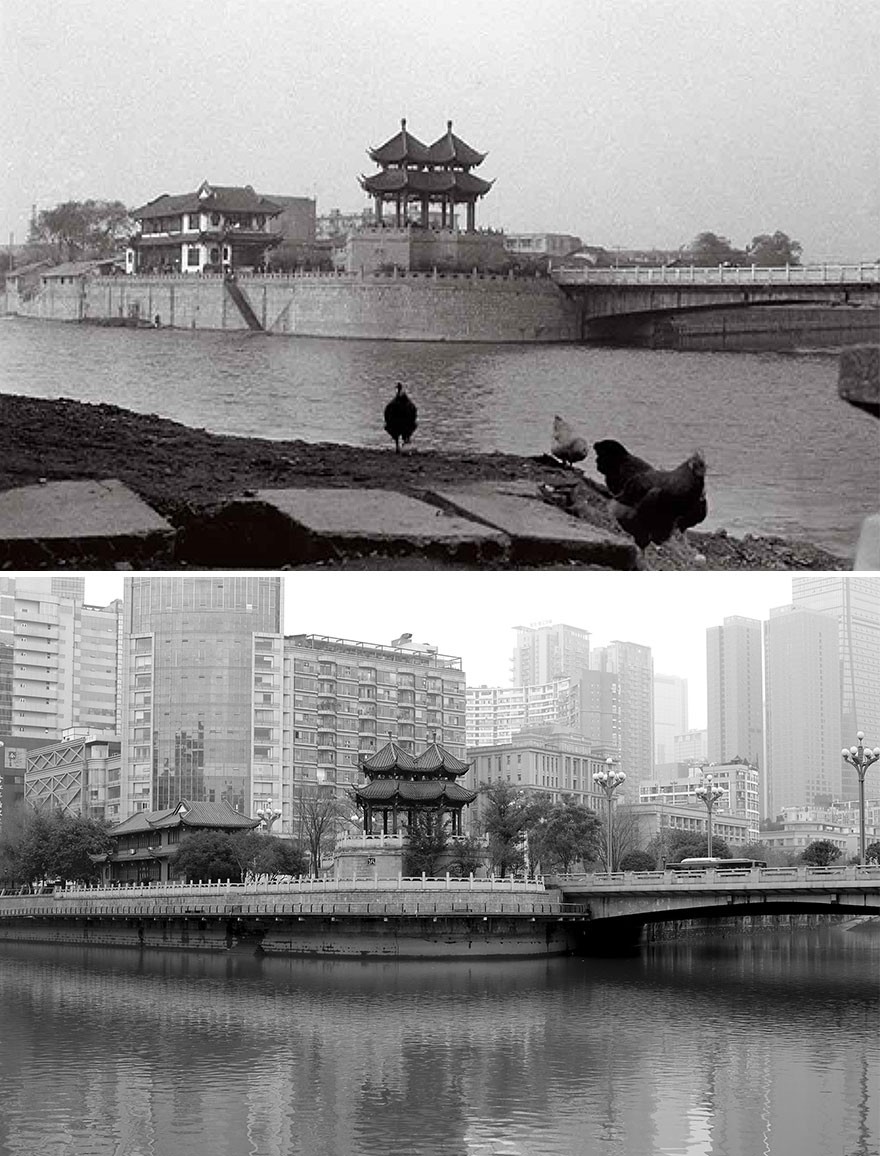 Chengdu (1994 e 2016) (Foto: Dheera Venkatraman)