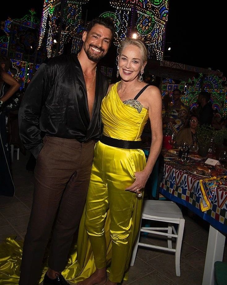 Cauã Reymond e Sharon Stone (Foto: Reprodução / Instagram)