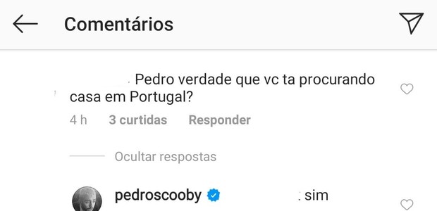Comentários no Instagram de Pedro Scooby (Foto: Reprodução/Instagram)