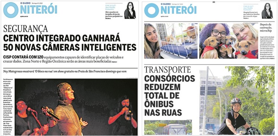 Manchetes recentes do GLOBO-Niterói abordam assuntos que desde o lançamento do caderno preocupam os moradores