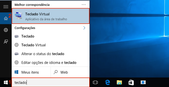 Executando o teclado virtual do Windows 10 (Foto: Reprodução/Edivaldo Brito)