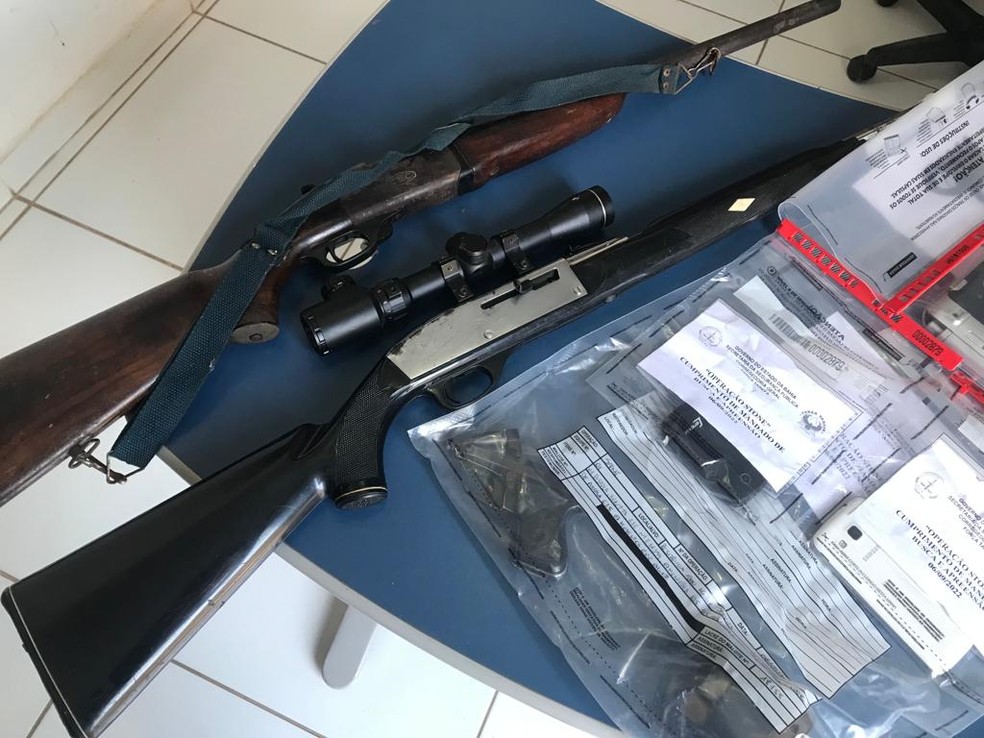 Armas foram encontradas na casa do vereador de Itaeté, e também na casa de um dos comparsas dele — Foto: Rafael Rodrigues/Polícia Civil da Bahia