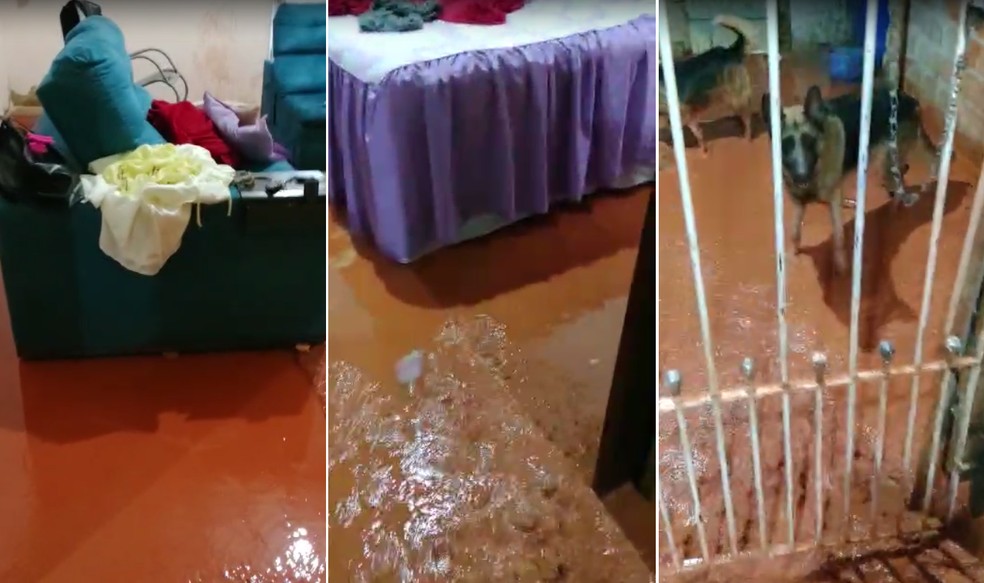 Moradora relata desespero ao ver casa invadida por lama durante temporal em Sorocaba &mdash; Foto: Arquivo pessoal