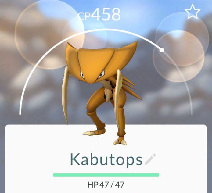 Kabutops em Pokémon Go (Foto: Reprodução/Felipe Vinha)