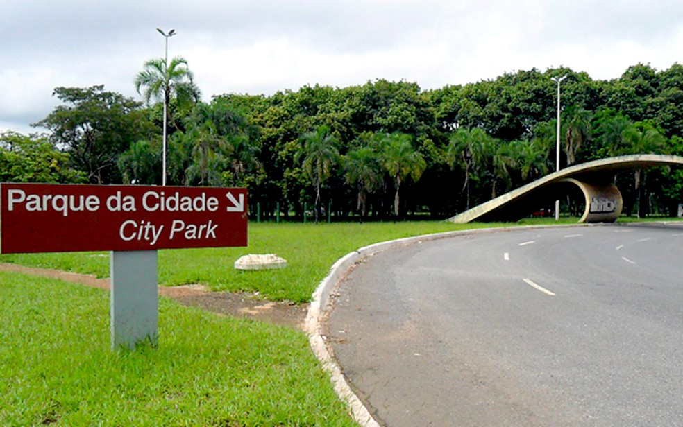 Entrada do Parque da Cidade, em Brasília (Foto: Raquel Morais/G1)
