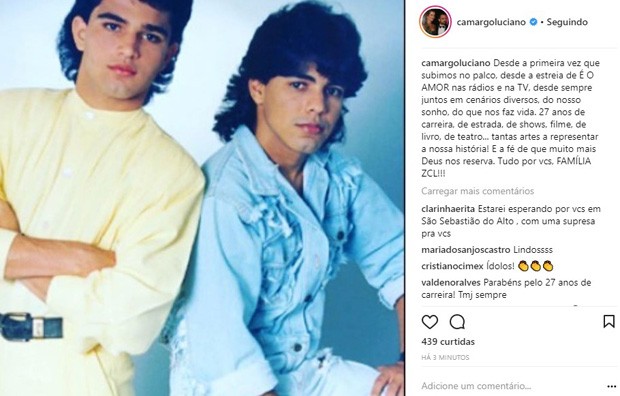 Zezé Di Camargo e Luciano (Foto: Reprodução/Instagram)