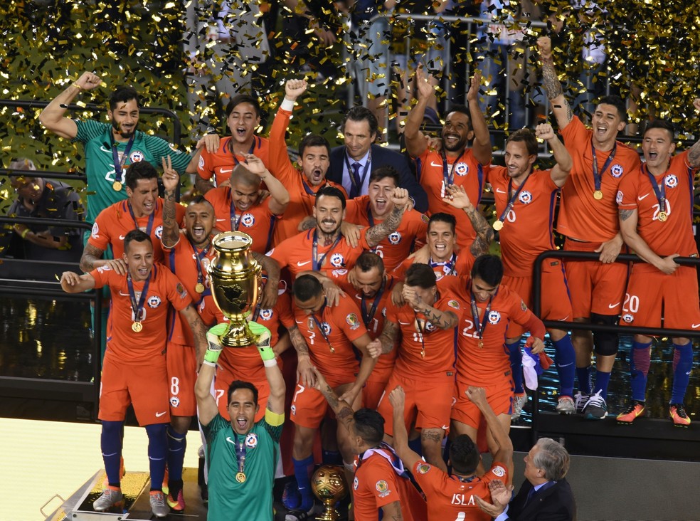 Chile ficou com o tÃ­tulo da Copa AmÃ©rica CentenÃ¡rio, em 2016 â€” Foto: AFP