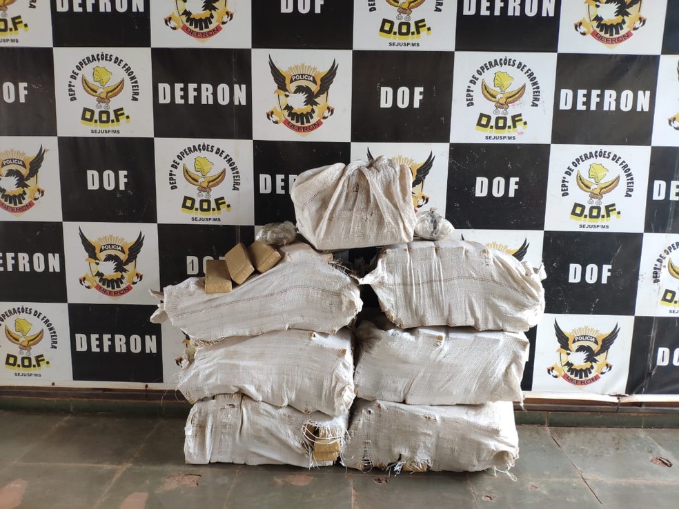 245 kg de maconha apreendida em MS  — Foto: DOF/Divulgação 