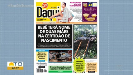 Acidente entre carros em ponte em Palmas é destaque no Jornal Daqui