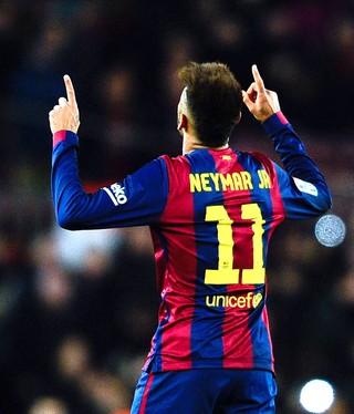 Neymar comemora gol do Barcelona contra o Villareal (Foto: Getty Images)