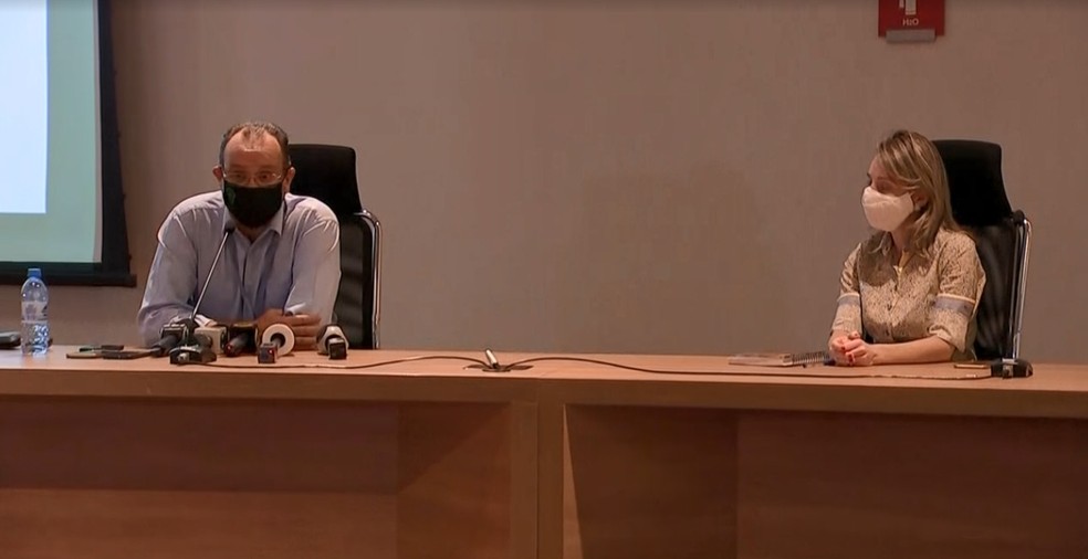 Coletiva da Famerp que trouxe como vai funcionar a vacina da Covid-19 em Rio Preto &mdash; Foto: Reprodu&ccedil;&atilde;o/TV TEM