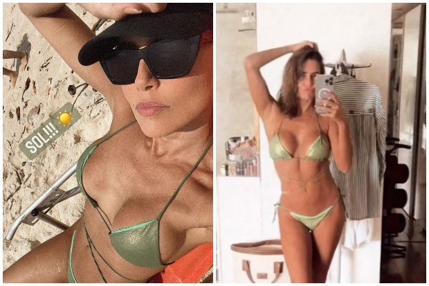 Deborah Secco escolhe biquíni verde para dia de sol na praia (Foto: Instagram/Reprodução)