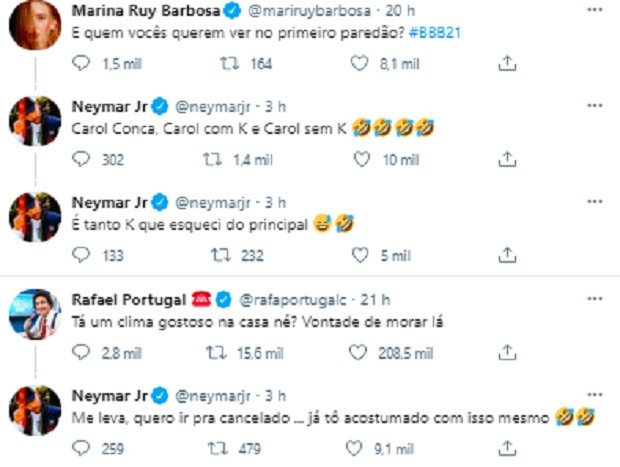 Neymar fala sobra onda de cancelamentos virtuais (Foto: Reprodução/Twitter)