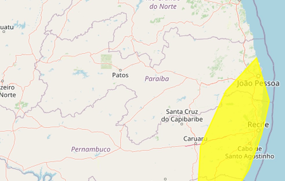 Cidades em alerta de acumulado de chuvas — Foto: Divulgação/Inmet