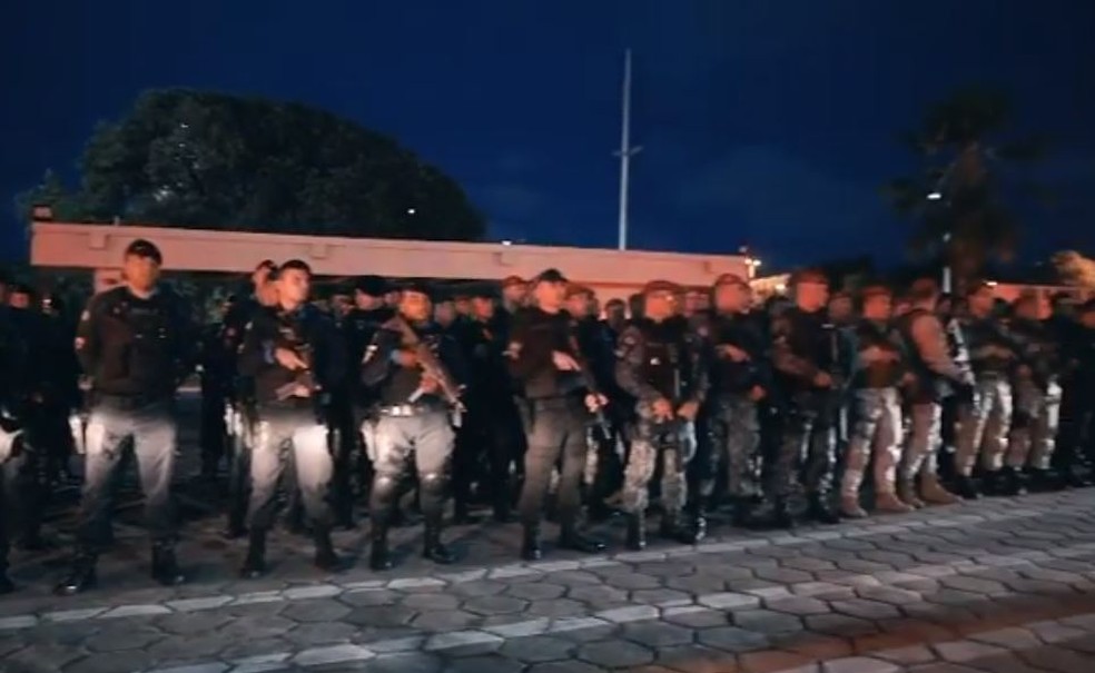 Mais de 1,8 mil policiais estiveram envolvidos em operação para combate ao crime em Fortaleza e em cidades do interior do Ceará.  — Foto: Reprodução/SSPDS