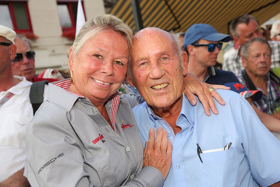 Susie e Stirling Moss em festival na Áustria, em 2015 — Foto: Monika Fellner/Getty Images