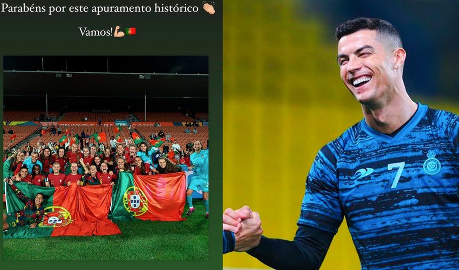 Cristiano Ronaldo parabeniza seleção feminina de Portugal após classificação inédita no Mundial