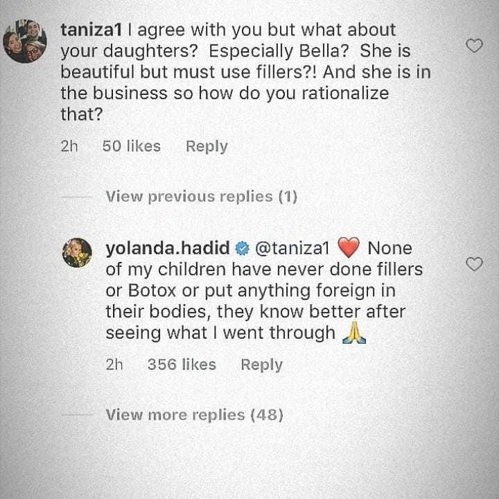 Yolanda Hadid saiu em defesa da filha (Foto: Instagram/ Reprodução)