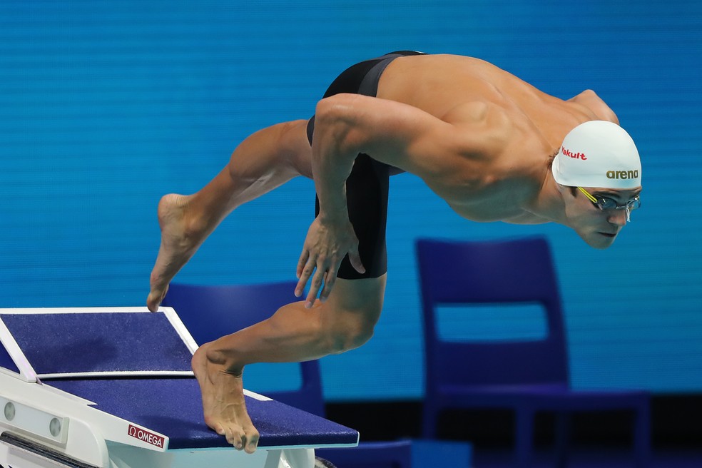 Marcelo Chierighini semifinal 100m livre mundial natação budapeste (Foto: Satiro Sodré/SSPress/CBDA)
