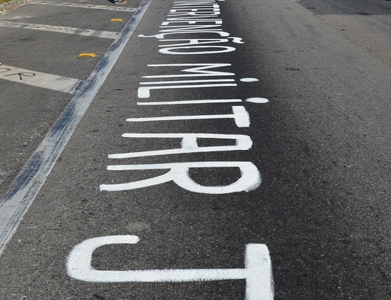 Slogans a favor da intervenção militar surgiram em várias estradas do país nos últimos dias (Foto: NILTON CARDIN/FOLHAPRESS)