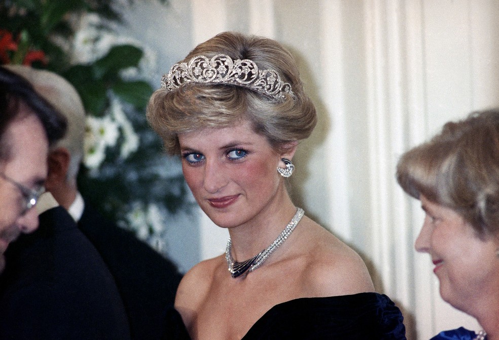 Princesa Diana durante recepção na Alemanha, em novembro de 1987 (Foto: AP Photo/Herman Knippertz, File)