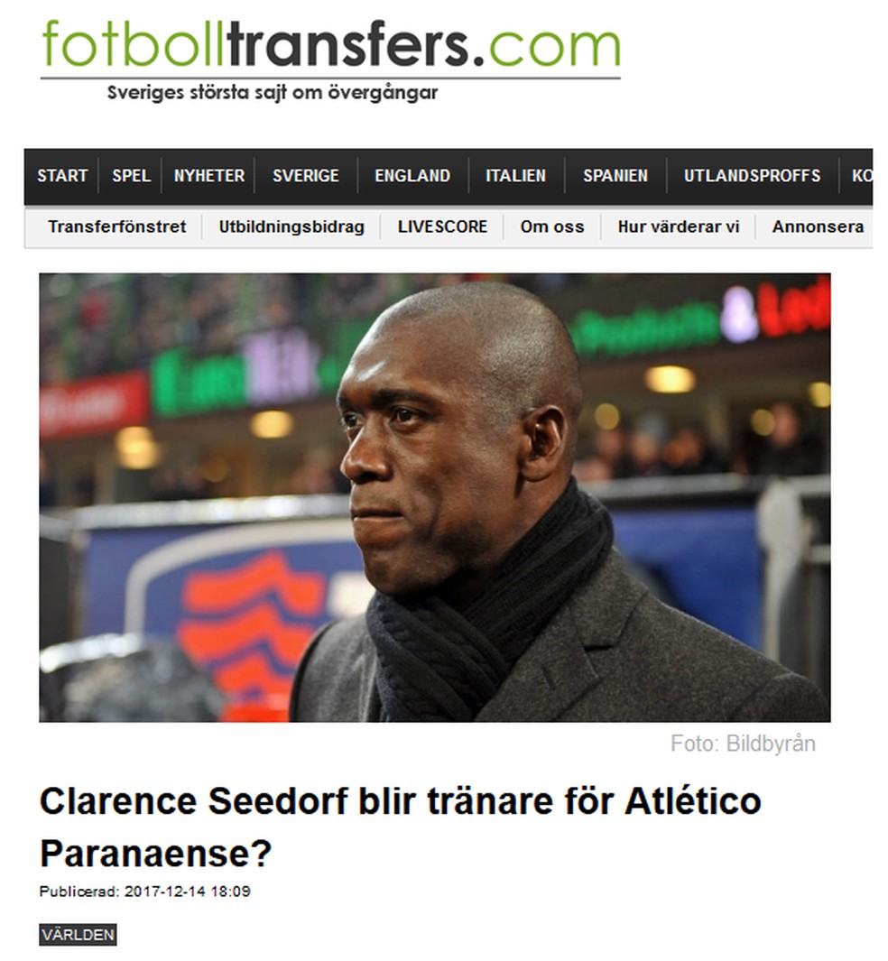 Site belga também noticia a negociação (Foto: Reprodução)