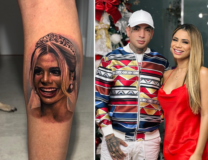 Mc Guimê faz tatuagem com rosto de Lexa antes do aniversário da cantora (Foto: Reprodução/ Instagram)