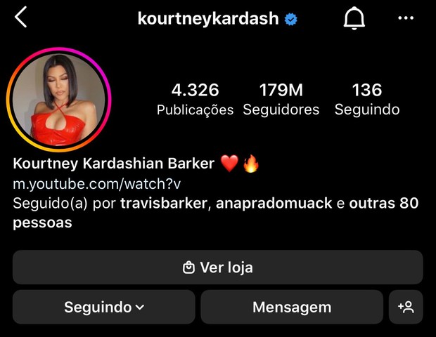Kourtney Kardashian adota sobrenome de Travis Barker após casamento (Foto: Reprodução/Instagram)