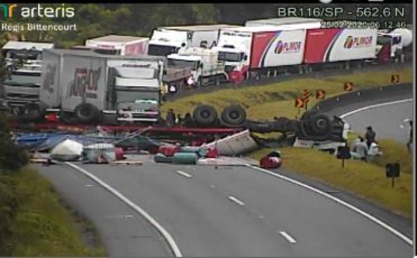 Carreta Tomba E Derrama Produto Quimico Na Regis Bittencourt Motorista Morreu No Local Santos E Regiao G1