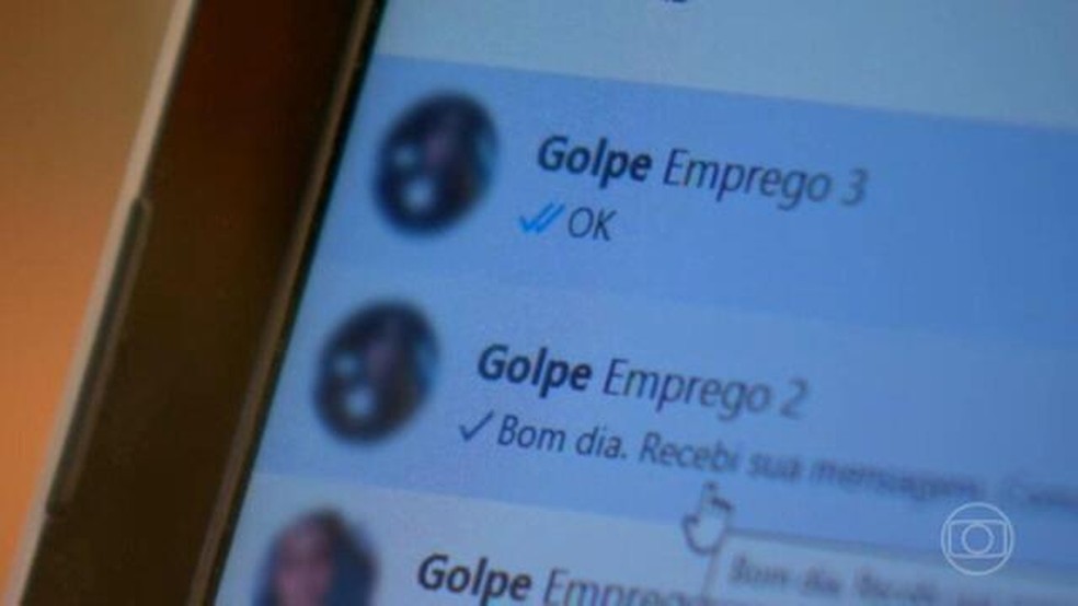 Golpe do falso emprego — Foto: Reprodução/TV Globo