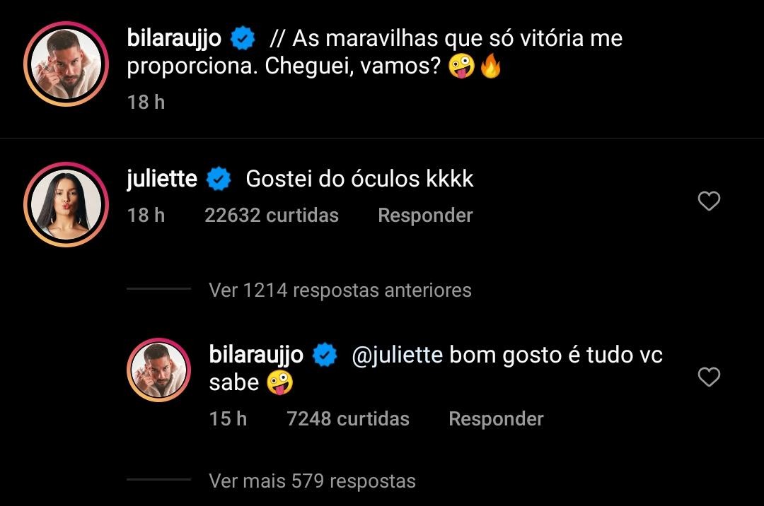 Juliette elogia visual de Bil Araújo com óculos juliet (Foto: Reprodução/Instagram)