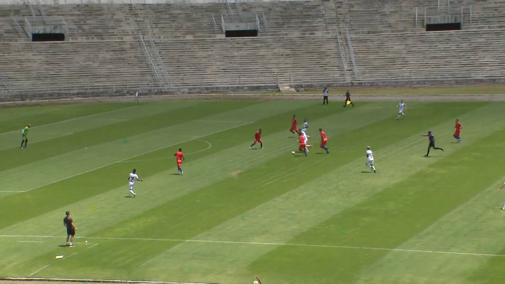 Treze e Queimadense jogaram em amistoso no Estádio Amigão — Foto: Reprodução / TV Paraíba