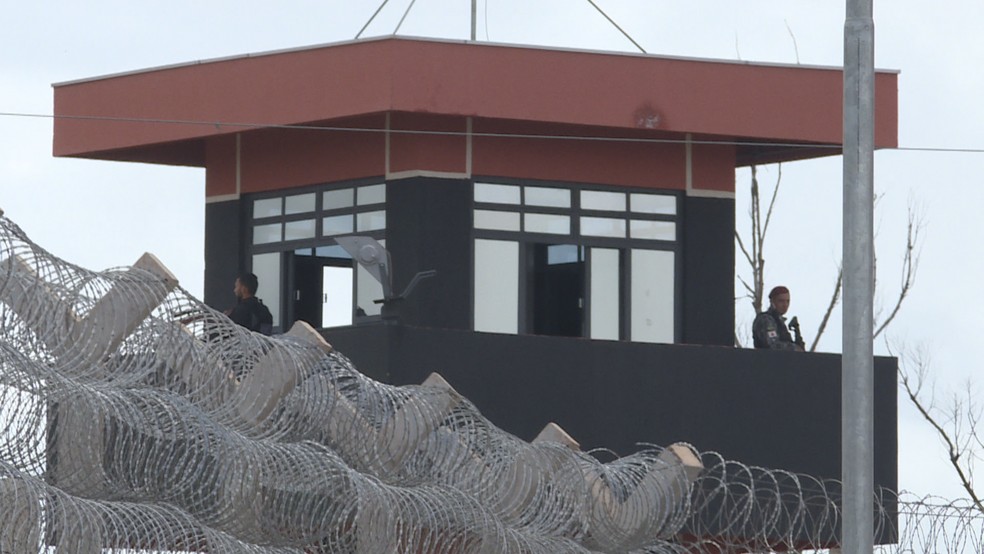 Guarita na Penitenciária Federal do DF — Foto: Reprodução/TV Globo