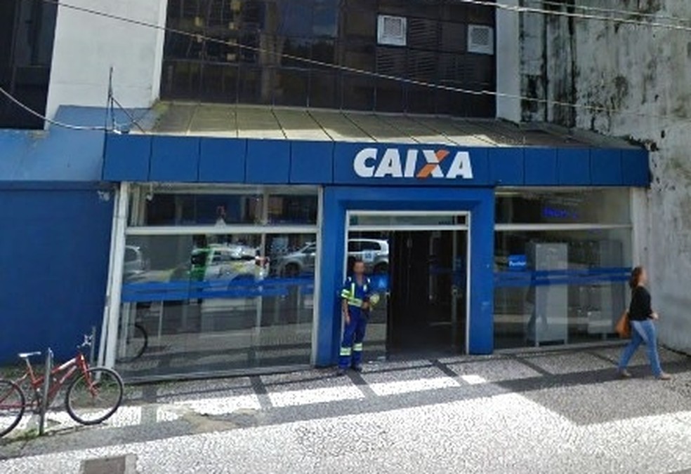 Agência Central da Caixa Econômica Federal, em Santos, SP (Foto: Reprodução)