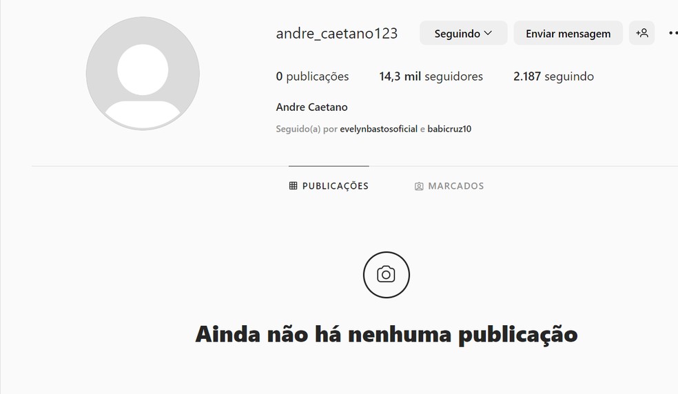 André Caetano apaga fotos de redes sociais — Foto: Reprodução/Instagram