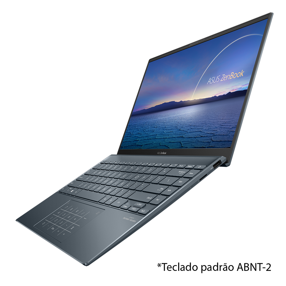 Alternativa mais simples, Zenbook 14 UX425 vem com pad numérico e tem valor sugerido de R$ 8.099 — Foto: Divulgação/Asus