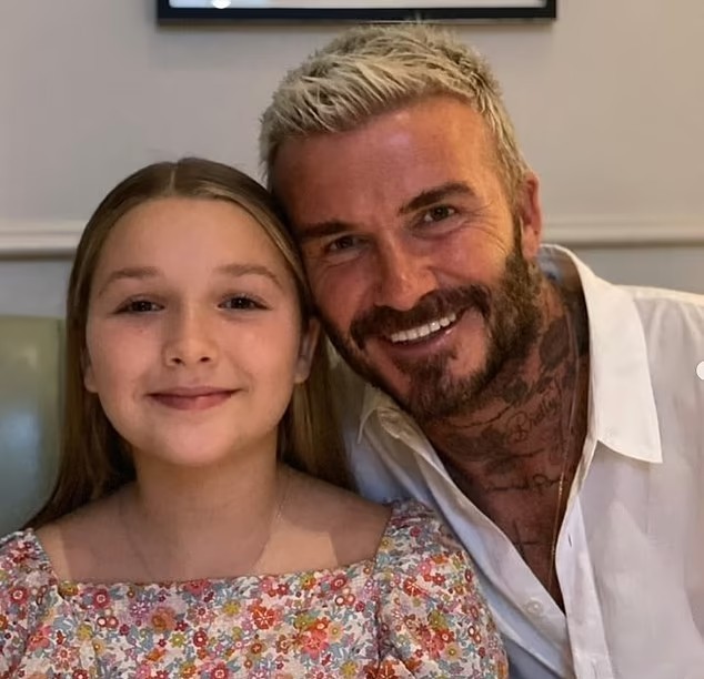 David Beckham com a filha Harper (Foto: Reprodução/Instagram)