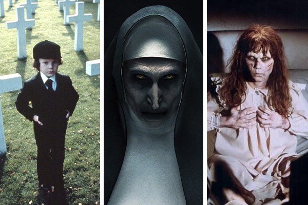 A Profecia (1976); A Freira (2018); O Exorcista (1973) (Foto: Divulgação)