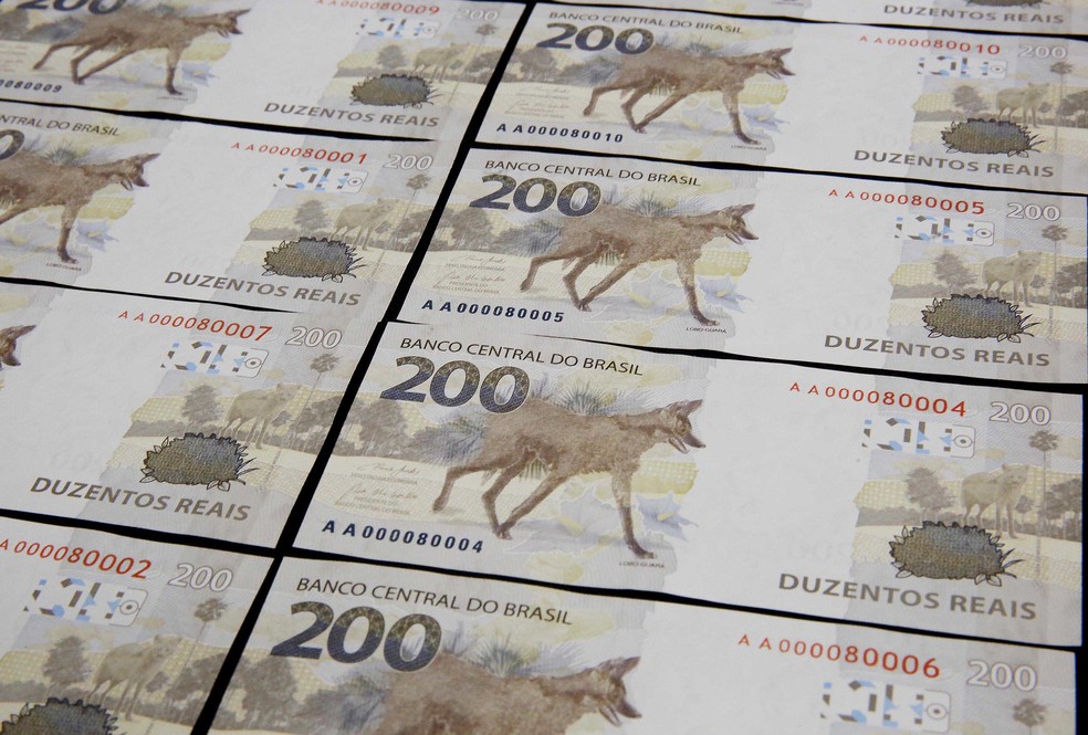 Banco Central (BC) lançou nesta quarta-feira (2) a nova nota de R$ 200 com a imagem do lobo-guará — Foto: Raphael Ribeiro/BCB
