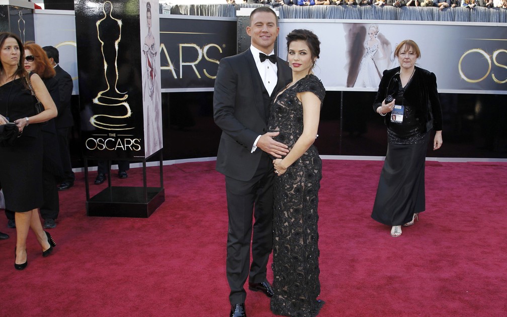 O ator Channing Tatum e a danÃ§arina Jenna Dewan na cerimÃ´nia do Oscar 2013 (Foto: Reuters)