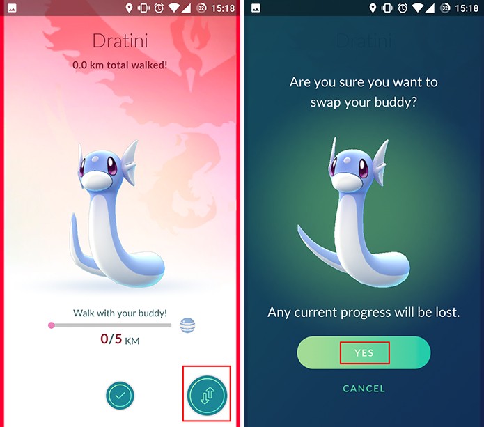 Pokémon Go permite trocar buddy em poucos passos (Foto: Reprodução/Elson de Souza)