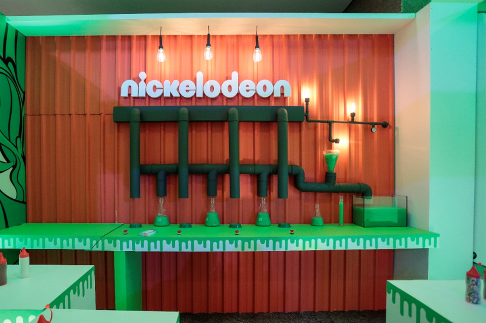 Circuito interativo da Nickelodeon para crianÃ§as cria laboratÃ³rio para a confecÃ§Ã£o de slime â Foto: Nickelodeon/DivulgaÃ§Ã£o