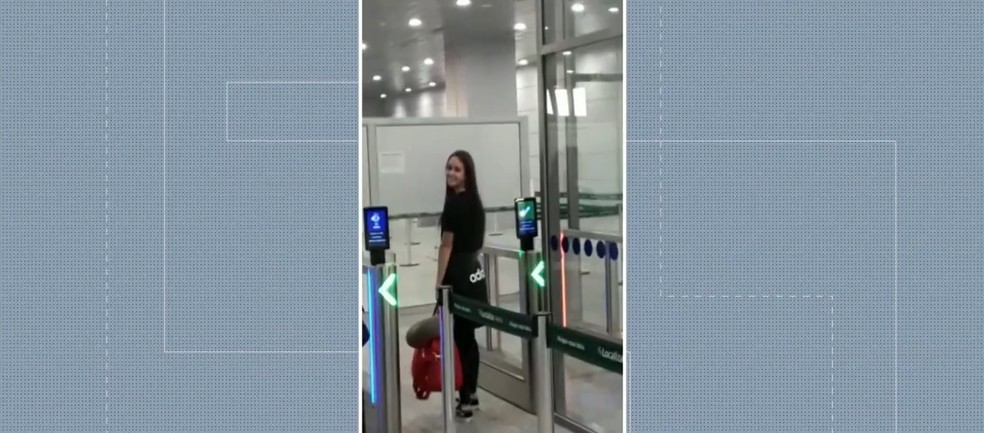 Valentina embarcou no dia 28 de fevereiro para a Austrália, mas antecipou retorno — Foto: Reprodução/RBS TV