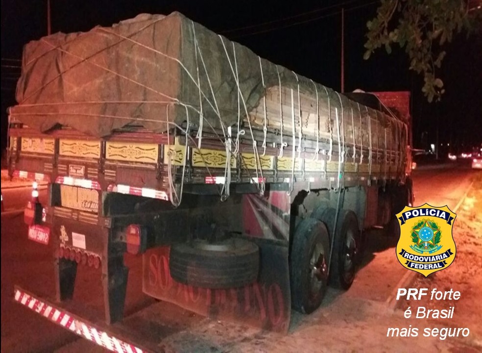 PRF apreende transporte ilegal de 15 toneladas de madeira na BR-316 em Teresina (Foto: Divulgação / PRF)