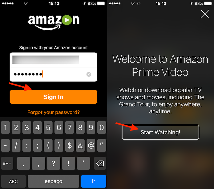 Acessando o aplicativo Amazon Prime Video no iPhone (Foto: Reprodução/Marvin Costa)