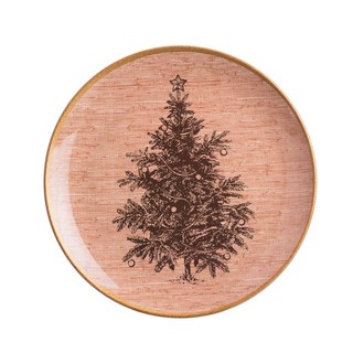 Etna - Prato de Salada Árvore de Natal de Melamina Dourado D20cm - R$21,99